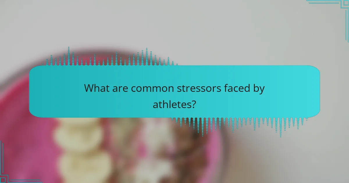 What are common stressors faced by athletes?